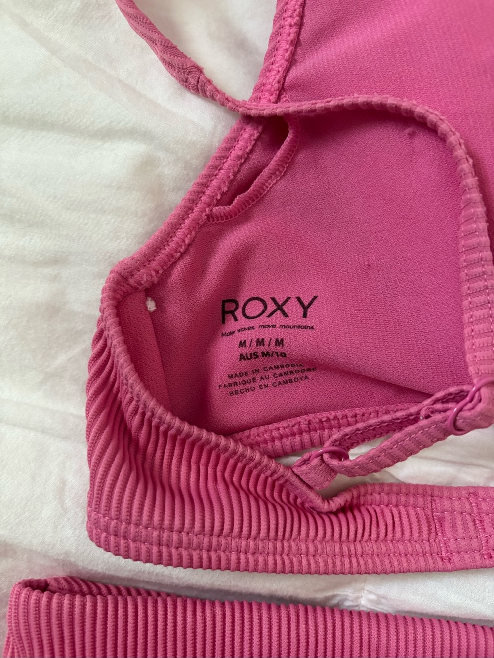 Roxy Ribbed Pink Bikini Set - Picture 3 of 3